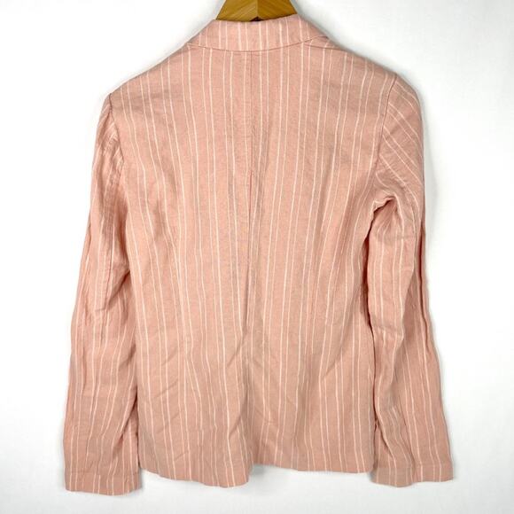 NWT Candie’s Pink Stripe Linen One Button Blazer - Picture 7 of 9
